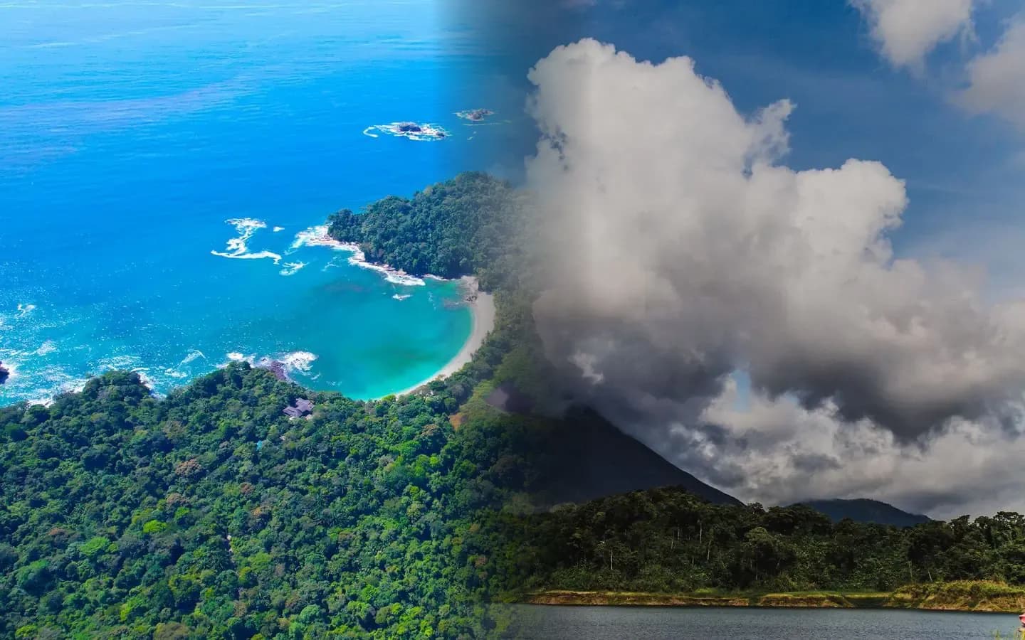 Manuel Antonio rainforest-backed Pacific beach beside Arenal Volcano — best places to visit in Costa Rica