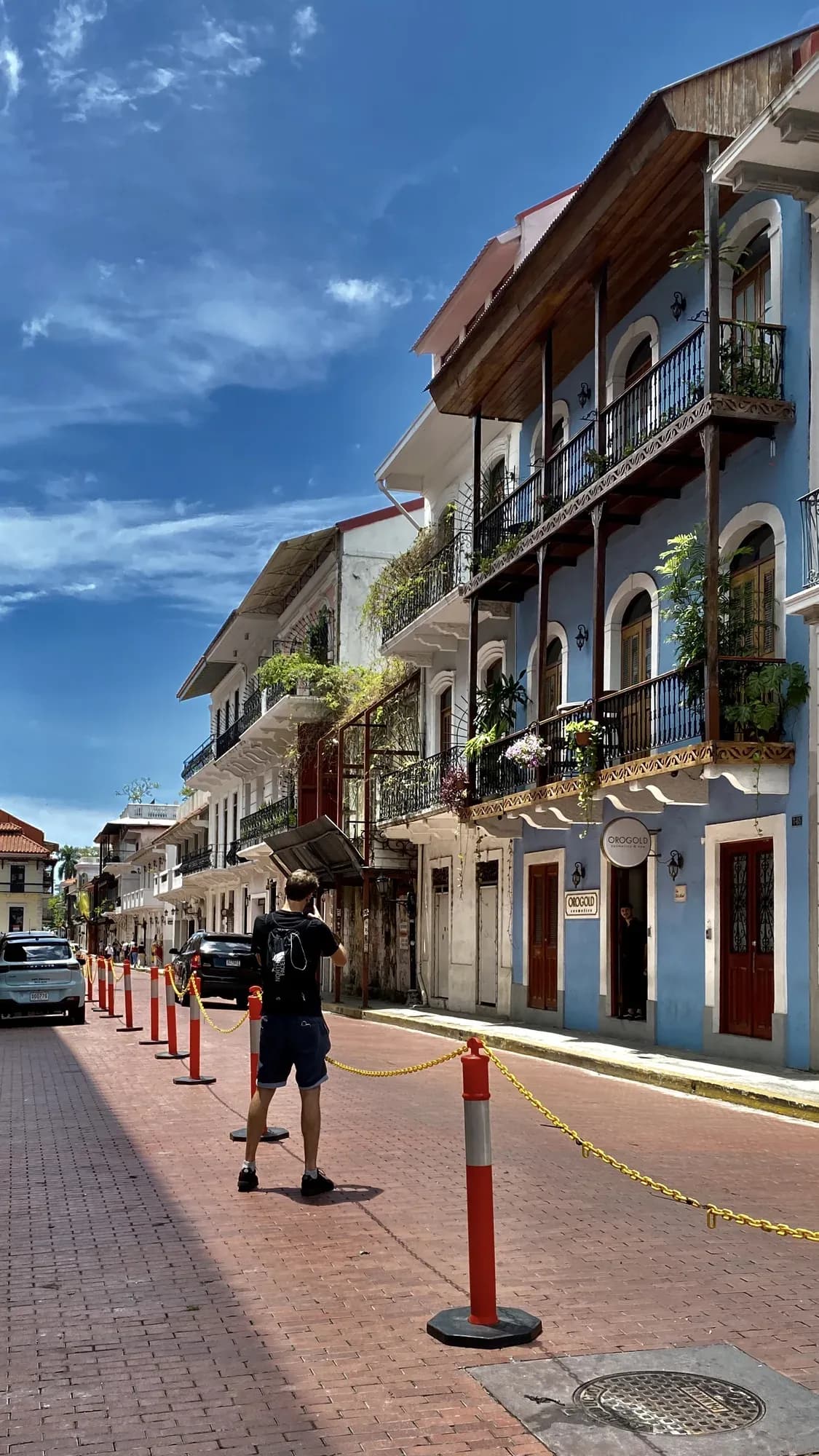 Colonial balconies on a street in Casco Viejo, Panama City