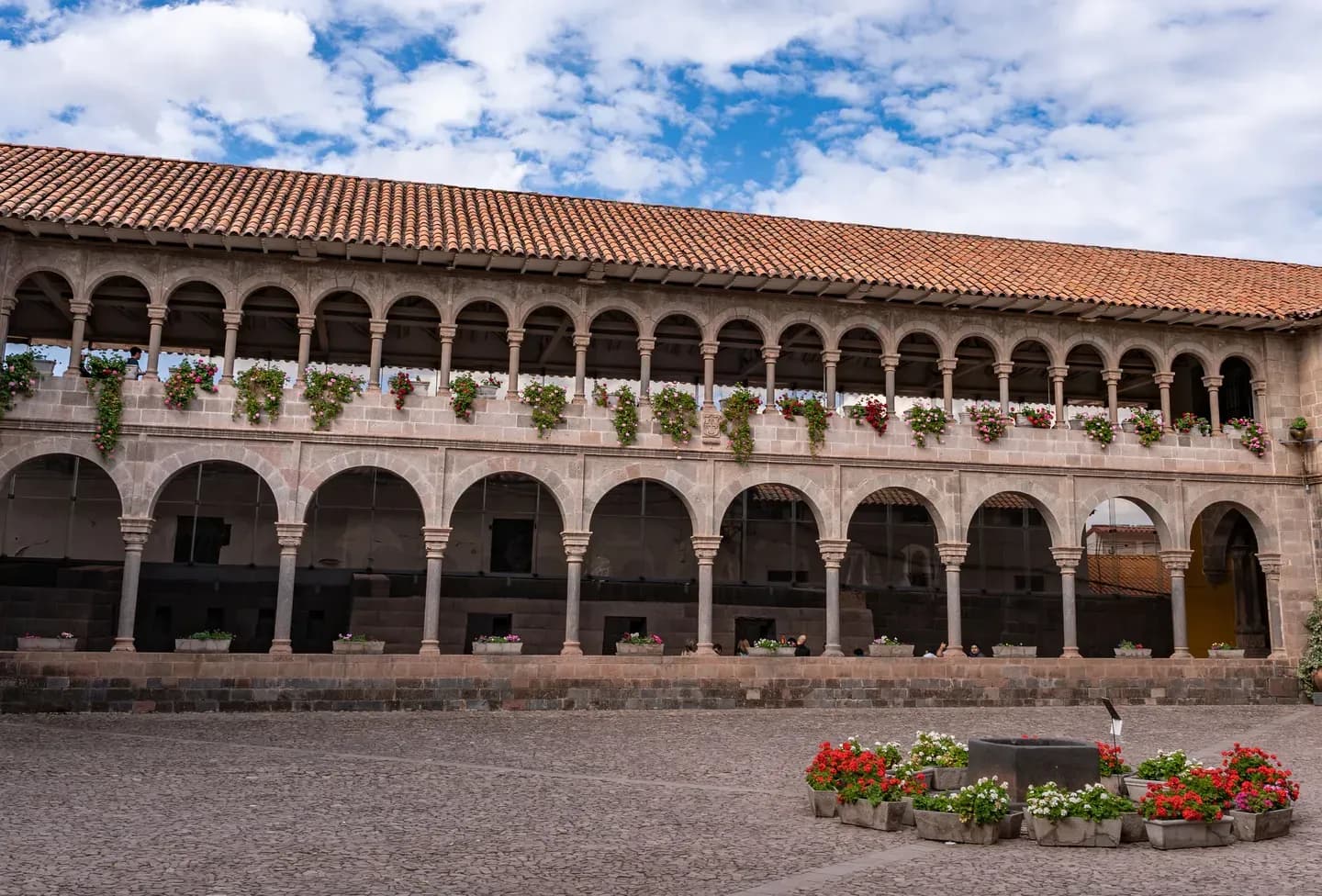 The cloister of the Santo Domingo convent, built on the Inca Qorikancha, Cusco, Peru