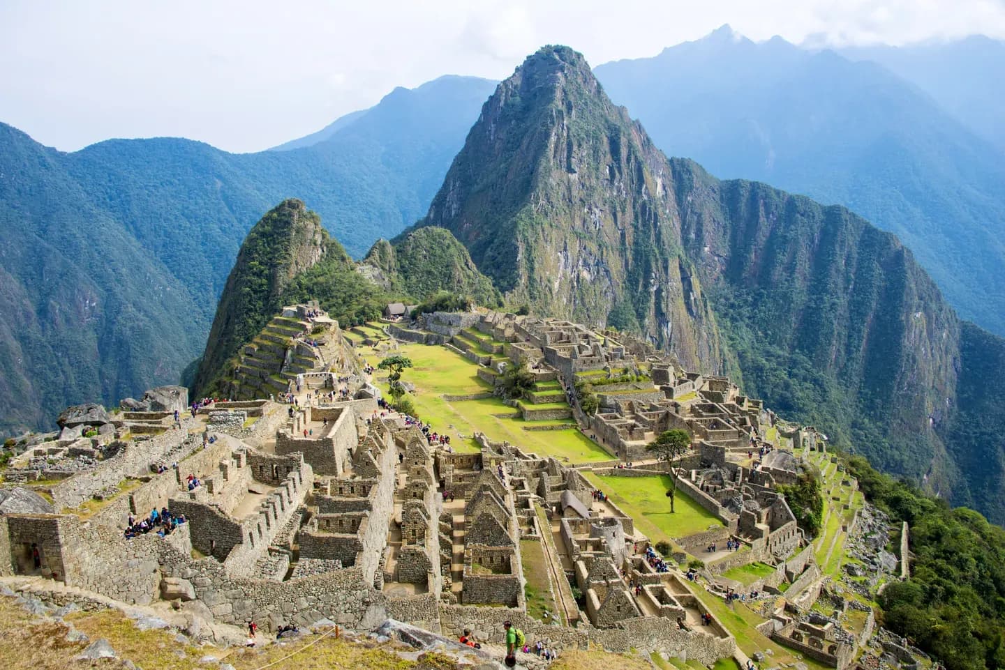 The Inca citadel of Machu Picchu below Huayna Picchu, Peru