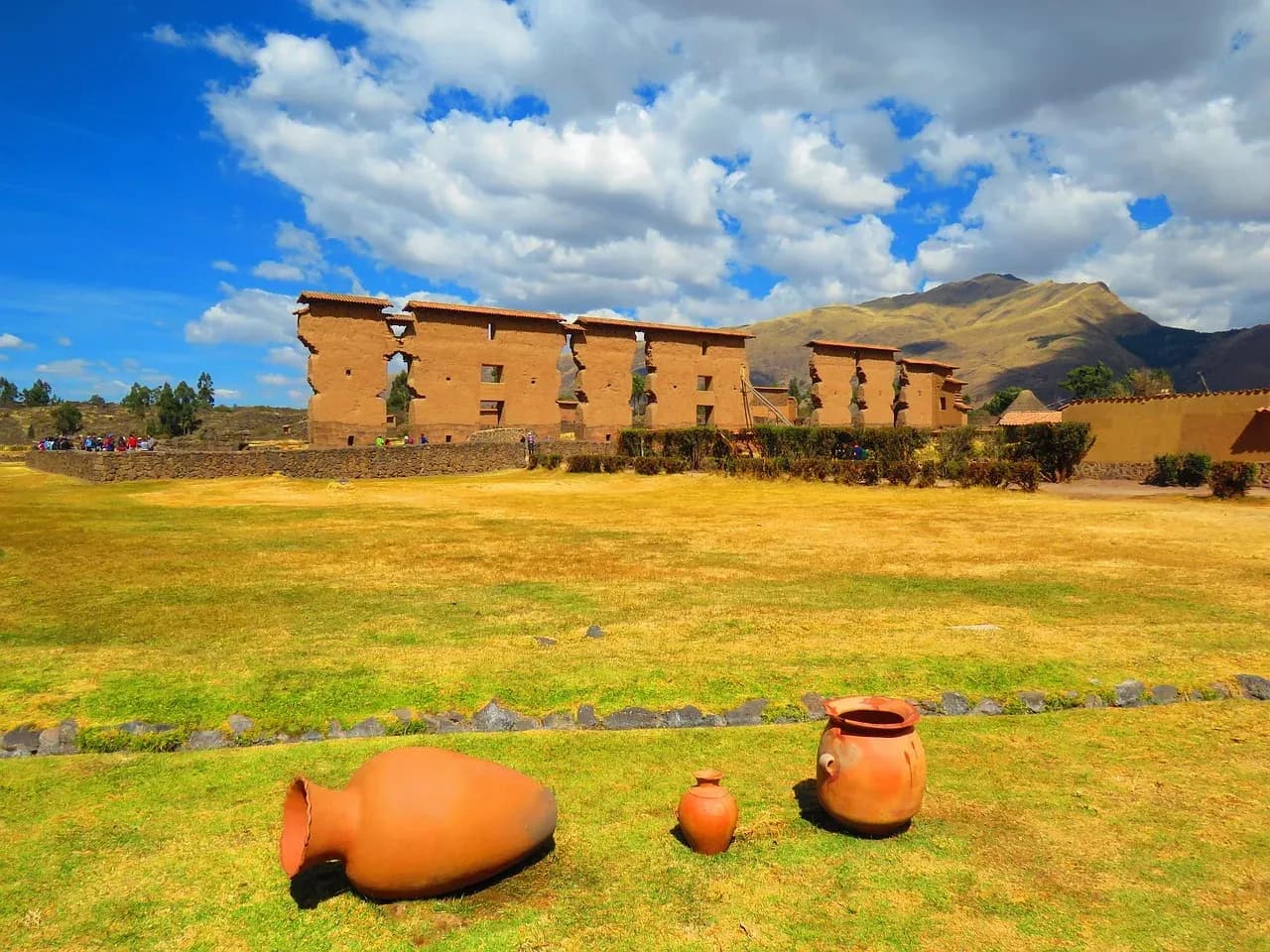 The Inca buildings of Raqchi on the road from Puno to Cusco, Peru