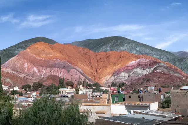 The Hill of Seven Colours above the village of Purmamarca, Jujuy, Argentina